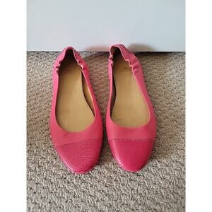 Peter Millar Cap Toe Ballet Flat Leather Pink Wen's Size 7